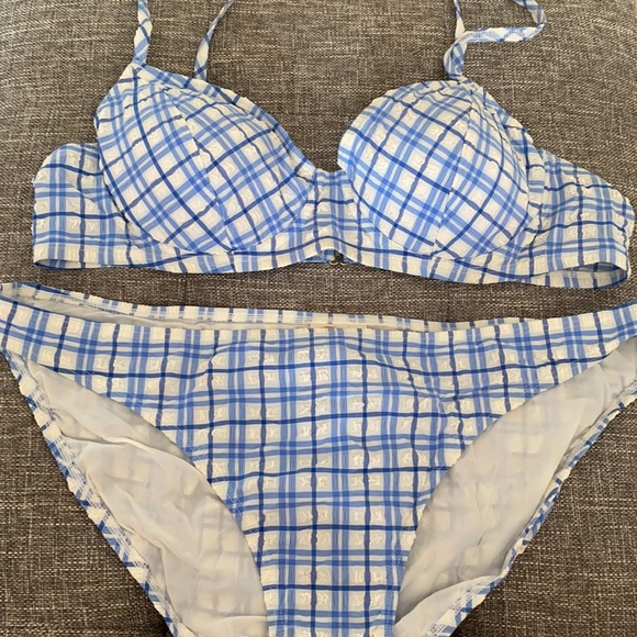 Tory Burch Blue Picnic Bikini - Picture 1 of 7
